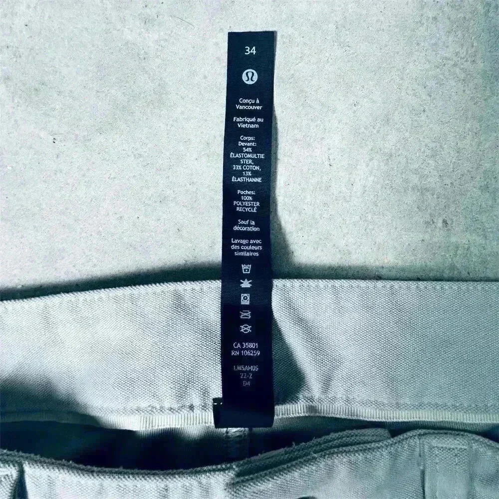 Lululemon Men's Light grayStraight Jeans Size 34 5-Pocket Design - Picture 4 of 11